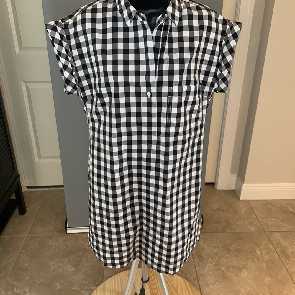 J Crew Black Gingham Shift